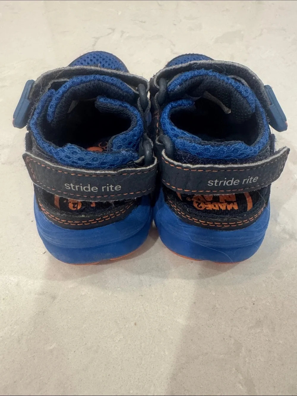 Stride Rite Scout Blue and Orange Kids Play Sandals Size 5M